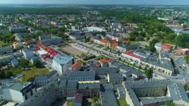 Center Square Kosciuszko Tomaszow Mazowiecki Plac Kosciuszki Aerial Poland. High quality 4k footage