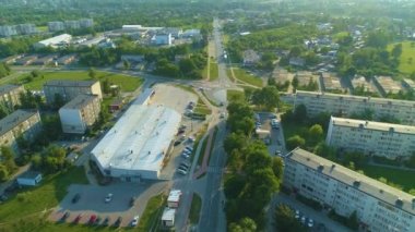 Beautiful Panorama Radomsko Aerial View Poland. High quality 4k footage