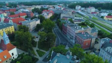 Swidnica Dworzec Kolejowy Hava Görüntülü Polonya 'daki Panorama Tren İstasyonu. Yüksek kalite 4k görüntü