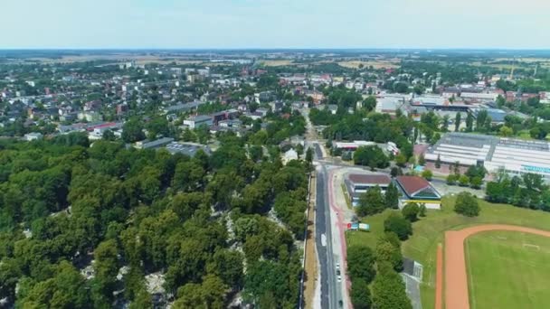 Panorama Droga Wjazdowa Pabianic Widok Lotu Ptaka Polska Wysokiej Jakości — Wideo stockowe