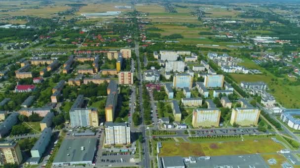 Beautiful Landscape Piotrkow Trybunalski Osiedle Aerial View Poland High Quality — Stok video