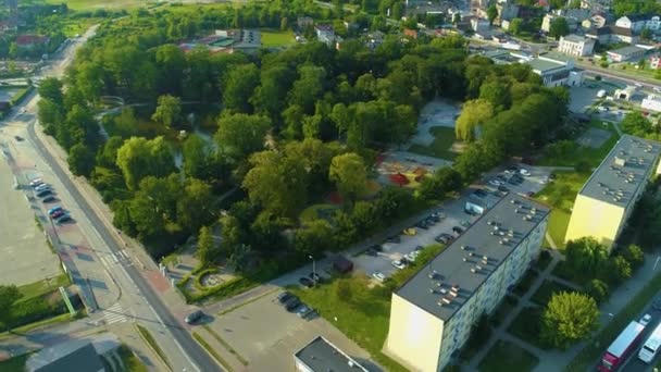 Swietojanski Park Radomsko Aerial View Poland High Quality Footage — Stok video