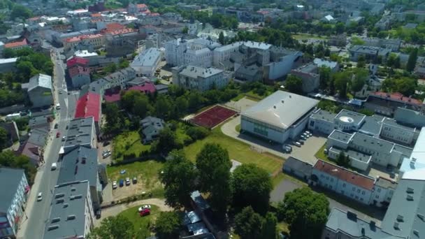 Beautiful Panorama Piotrkow Trybunalski Aerial View Poland High Quality Footage — Stockvideo