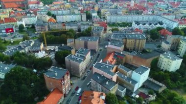 Beautiful Panorama Of Swidnica Aerial View Poland. High quality 4k footage