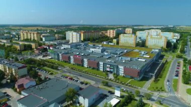 Odaklanma Merkezi Piotrkow Trybunalski Alışveriş Merkezi Galeria Hava Görünümü Polonya. Yüksek kalite 4k görüntü