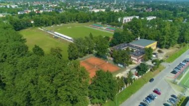 Mazovia Football Field Tomaszow Mazowiecki Boisko Aerial View Poland. High quality 4k footage