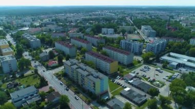 Güzel Panorama Tomaszow Mazowiecki Hava Manzaralı Polonya. Yüksek kalite 4k görüntü
