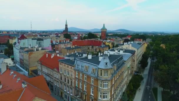 Staroměstské Náměstí Swidnici Ratusz Rynek Aerial View Polsko Vysoce Kvalitní — Stock video