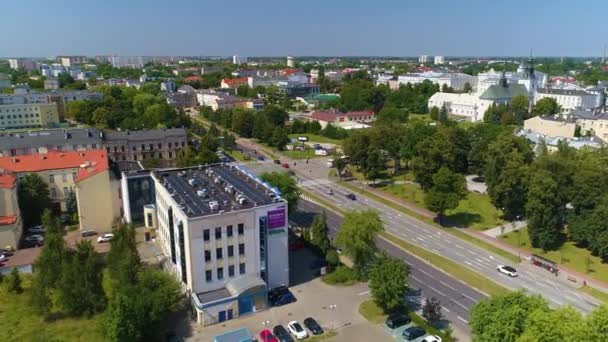 Crossroads Old Town Piotrkow Trybunalski Aerial View Poland High Quality — Wideo stockowe