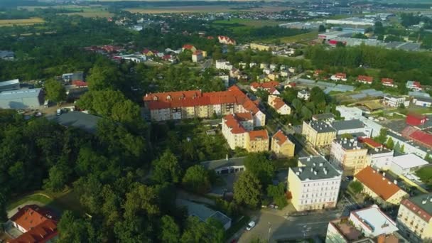 Beautiful Panorama Swidnica Aerial View Poland High Quality Footage — Stock video