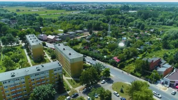 Bugaj Estate Pabianice Aerial View Poland High Quality Footage — Stockvideo