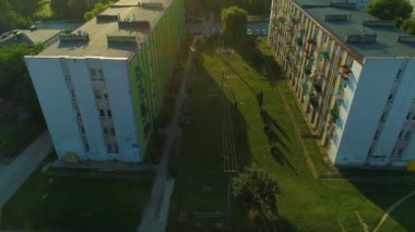 Daireler Radomsko Apartmanı Hava Manzaralı Polonya. Yüksek kalite 4k görüntü