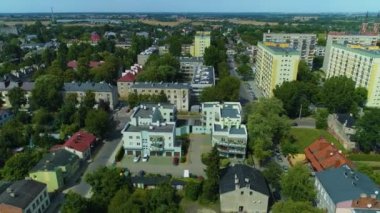 Beautiful Panorama Of Pabianice Aerial View Poland. High quality 4k footage