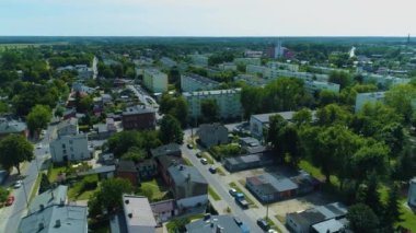 Beautiful Panorama Of Pabianice Aerial View Poland. High quality 4k footage