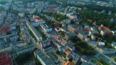 Beautiful Panorama Of Swidnica Aerial View Poland. High quality 4k footage