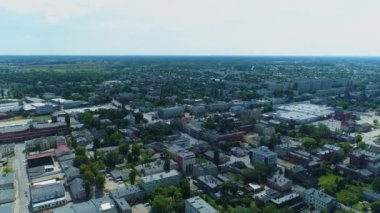 Beautiful Panorama Of Pabianice Aerial View Poland. High quality 4k footage