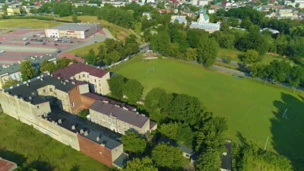 Football Field Radomsko Boisko Pilkarskie Aerial View Poland High Quality — Stock Video