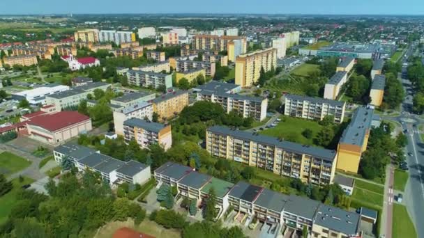 Panorama Piotrkow Trybunalski Housing Estate Osiedle Aerial View Poland High — Vídeo de Stock