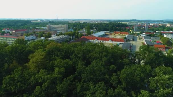 Industrial Swidnica Teren Przemyslowy Aerial View Poland High Quality Footage — Stockvideo