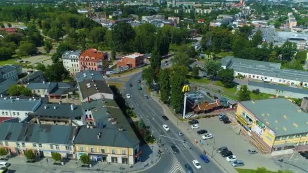Warszawska Street Tomaszow Mazowiecki Vista Aérea Polónia Imagens Alta Qualidade — Vídeo de Stock