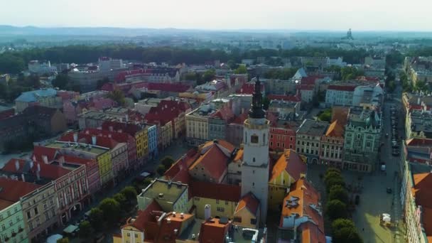 Old Town Square Swidnica Ratusz Rynek Aerial View Poland High — Wideo stockowe