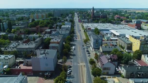 セントゥム パノラマ ザムコワ ストリート パヴィニツェ空撮ポーランド 高品質4K映像 — ストック動画