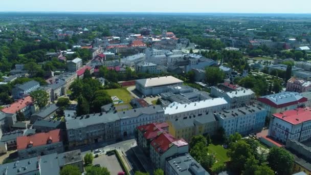 Beautiful Panorama Piotrkow Trybunalski Aerial View Poland High Quality Footage — Stockvideo