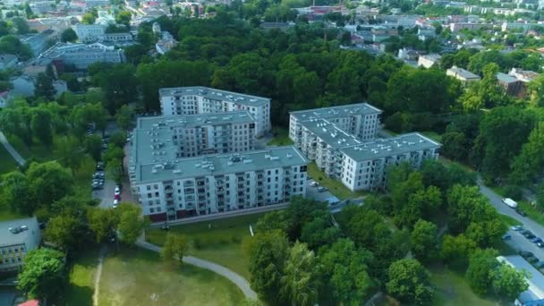 Apartments Tomaszow Mazowiecki Domy Aerial View Poland High Quality Footage — Stockvideo