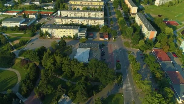Beautiful Panorama Radomsko Aerial View Poland High Quality Footage — стоковое видео