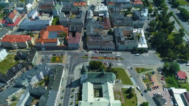 Old Town Bernardine Monastery Trybunalski Klasztor Aerial View Poland High — Stok video