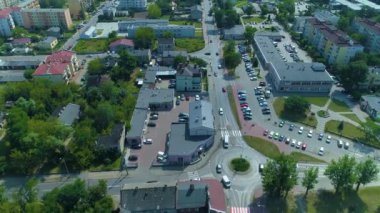 Güzel Panorama Tomaszow Mazowiecki Hava Manzaralı Polonya. Yüksek kalite 4k görüntü