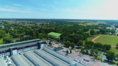 Tennis Courts Pabianice Korty Tenisowe Aerial View Poland. High quality 4k footage