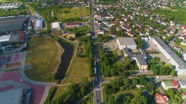 Beautiful Panorama Radomsko Aerial View Poland. High quality 4k footage