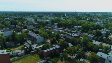 Beautiful Panorama Of Pabianice Aerial View Poland. High quality 4k footage