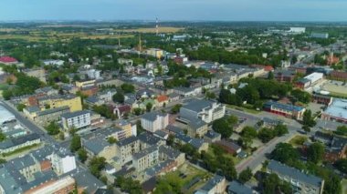 Beautiful Panorama Of Pabianice Aerial View Poland. High quality 4k footage