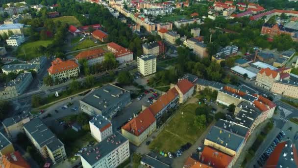 Beautiful Panorama Swidnica Aerial View Poland High Quality Footage — Stockvideo