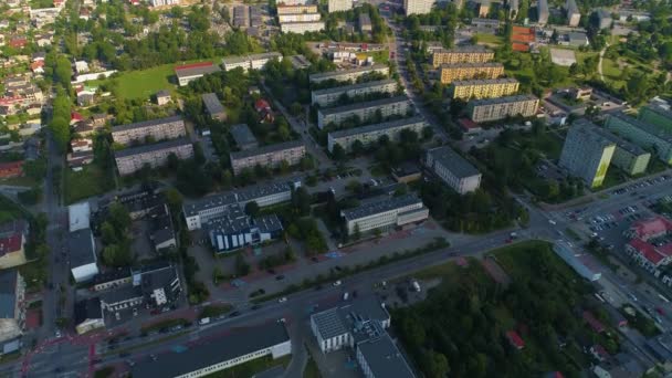 Gyönyörű Panoráma Radomsko Aerial View Lengyelország Kiváló Minőségű Felvételek — Stock videók
