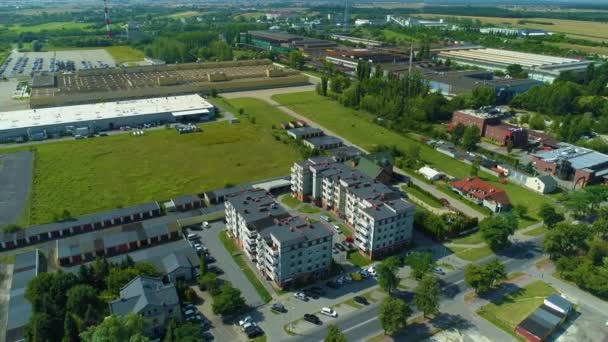 Dmowskiego Street Apartments Piotrkow Trybunalski Aerial View Poland High Quality — Stok video