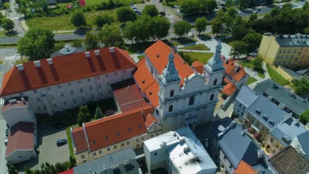 Santuário Cidade Velha Piotrkow Trybunalski Stare Miasto Aerial View Poland — Vídeo de Stock