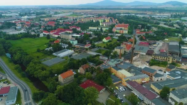 Prachtig Panorama Van Swidnica Uitzicht Vanuit Lucht Polen Hoge Kwaliteit — Stockvideo