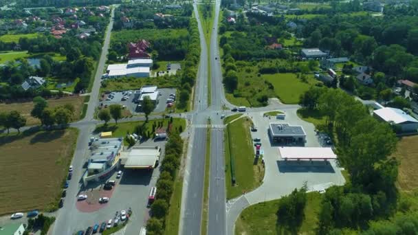 Entrance Piotrkow Trybulanski Sikorskiego Street Aerial View Poland High Quality — Stok video