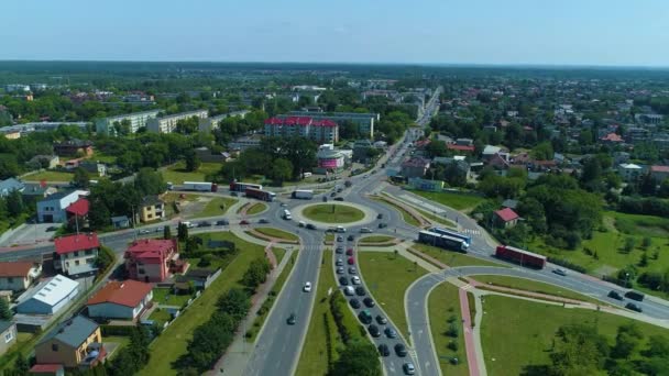Roundo Sulejowskie Piotrkow Trybunalski Aerial View Poland High Quality Footage — Stok video