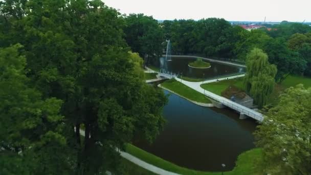 Central Park Swidnica Park Centralny Aerial View Poland High Quality — Video Stock