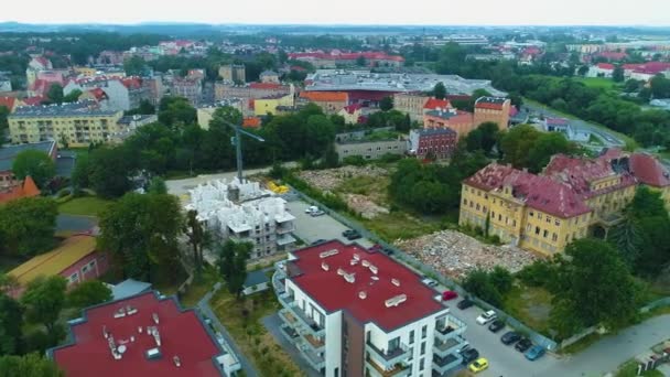 Voormalig Ziekenhuis Swidnica Dawny Szpital Aerial View Polen Hoge Kwaliteit — Stockvideo