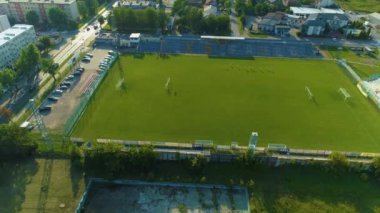 Stadion Rks Radomsko Stadium Aerial View Poland. High quality 4k footage