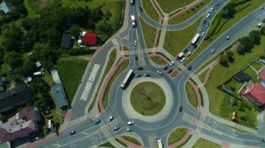 Roundo Sulejowskie Piotrkow Trybunalski Havacılık Görünümü Polonya. Yüksek kalite 4k görüntü