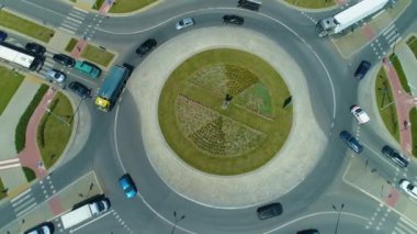 Roundo Sulejowskie Piotrkow Trybunalski Havacılık Görünümü Polonya. Yüksek kalite 4k görüntü