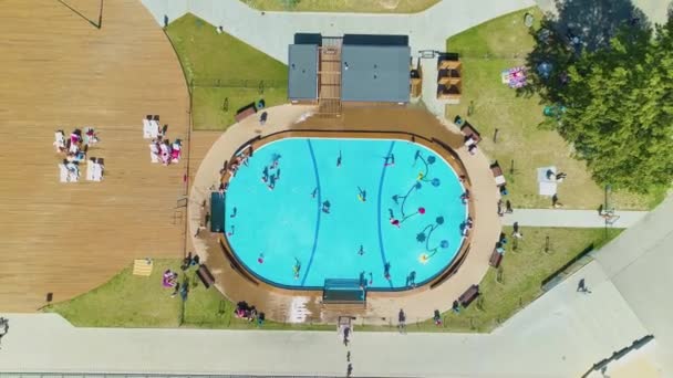 Water Park Playground Lewityn Pabianice Aerial View Poland High Quality — Stockvideo