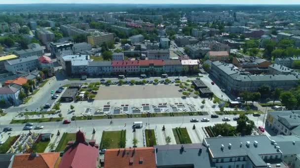 Центральная Площадь Kosciuszko Tomaszow Mazoj Plac Kosciuszki Aerial Poland Высококачественные — стоковое видео