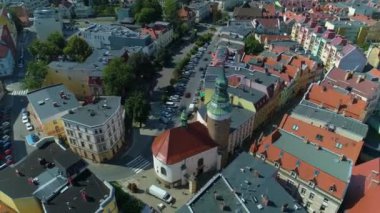 Tower And Gate Wojanowska Jelenia Gora Brama Aerial View Poland. High quality 4k footage